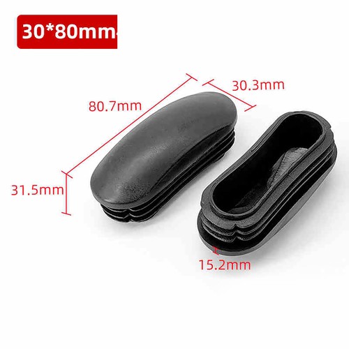 Oval Plastic Plugs Insert Blanking End Caps Tube Bungs Black/White/Grey 10-50mm - Picture 42 of 43