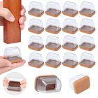 16 Pcs Clear Silicone Chair Leg Protectors, Anti-Scratch Caps for Furniture