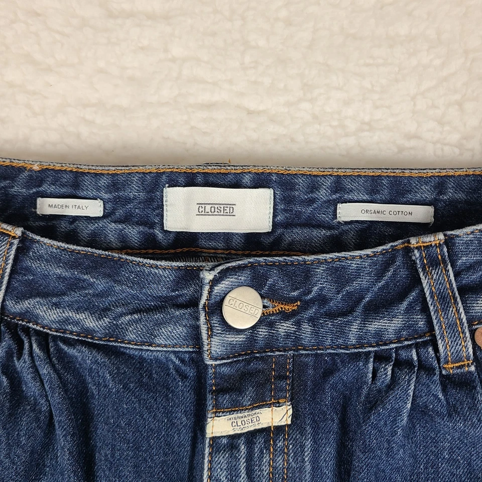 Pantalones de mezclilla CERRADOS para mujer 27 holgados pierna ancha C91896 Nolin Candiani Deni-X ITALIA Foto 4 de 4