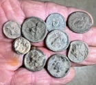 Nine smashed/poker chip uniform buttons-Found Ft. Craig New Mexico-1960's