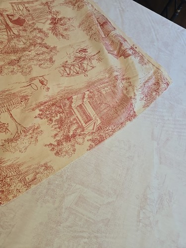 P Kaufmann Red Toile Fabric Children Zoo Animals Park Play 55"x72" - Picture 11 of 12