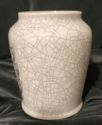 Antique Vintage 5” Porcelain Apothecary Jar Orvietan Rare Shape Caudacus Snake - Picture 4 of 6