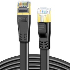 LAN Kabel CAT8 10m 40Gbps Flach Schwarz Netzwerk Kabel für Internet Gaming