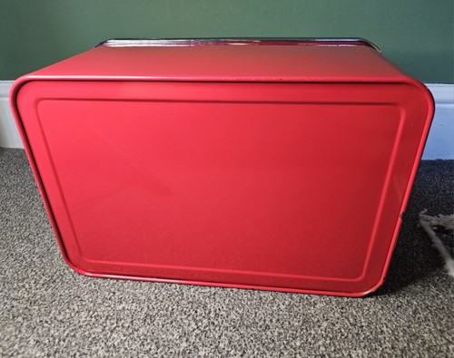 SWAN Retro Vintage Metal Bread Bin Red & Chrome Great Condition - Picture 5 of 6