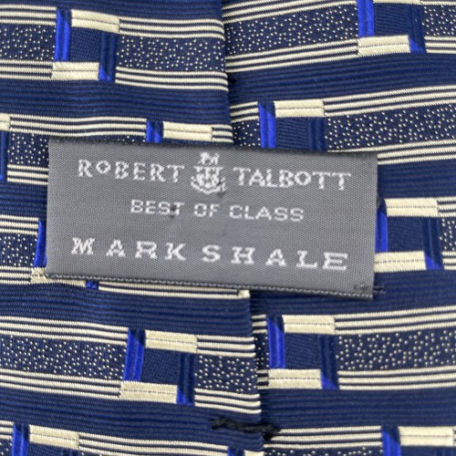 Robert Talbot Krawatte Best of Class Mark Shale marineblau royalblau gold geometrisch 58 Zoll - Bild 4 von 8