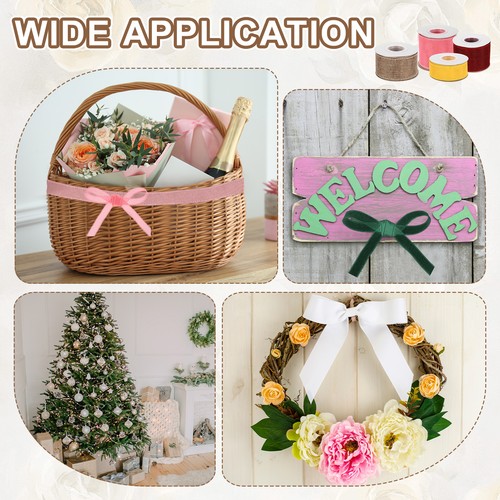 Burlap Wired Ribbon 2" x 10 Yard Wired Edge Ribbon Woven Strap, Forest Green - Bild 7 von 7