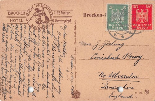 FAMILIENGESCHICHTE - POSTKARTE - GOSLING - CONISHEAD PRIORY NR ULVERSTON LANCASHIRE