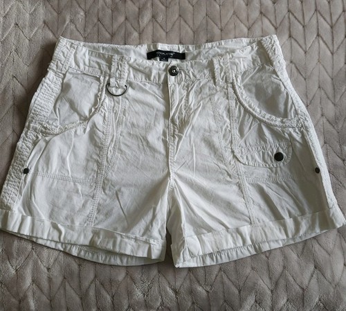 Coupe Collection Women's White Flap Pocket Mid Rise Cotton Chino Shorts Size 6 - Picture 1 of 11