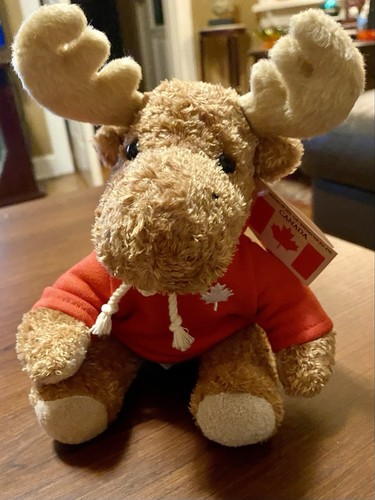 Northern Gifts Wild Wonders Plush Sitting Canada Moose in Canada Hoodie 7” NWT - Picture 19 of 19