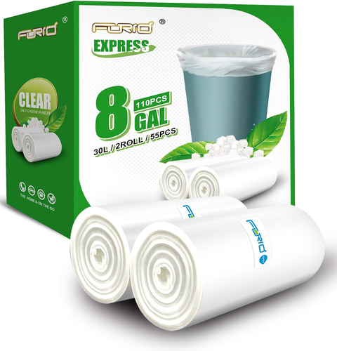 FORID Klar Medium Müllsäcke, 8 Gallonen Müllsäcke, Papierkorb Müllbeutel 110
