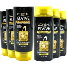6 Pack L’Oréal Travel Repairing Shampoo & Conditioner Set Total Repair 3 Oz