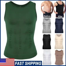 Men Body Shaper Waist Trainer Tank Top Compression Vest Belly Control Shapewear