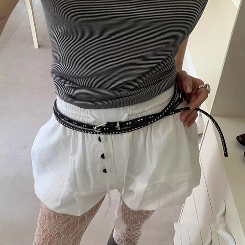 Double-layer Fine Version Double Thin Belt Trendy Waistband DIY Buckle Punk USA - Picture 10 of 16