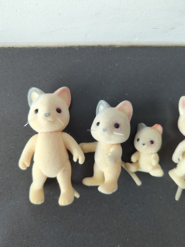 Lote de 6 Figura Bigotes Gato Critter Calico Sylvanian De Colección Época 1985 - M51 - Imagen 3 de 10