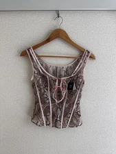 ANNA SUI Pink Multicolor Paisley Camisole Rare Unused w/Tag Preowned Auth Japan