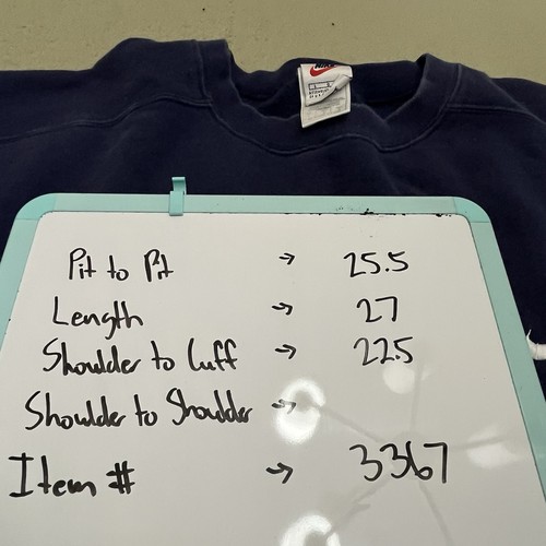 Vintage 90s Nike Sweater Men Large Blue Crew Neck Pullover Sweatshirt USA Made - Picture 11 of 11