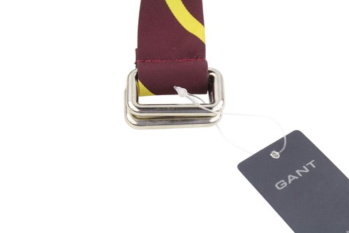 GANT Ivy League Pin Stripe Men Belt L-XL Burgundy Textile D-Ring Closure Unisex - Picture 5 of 10