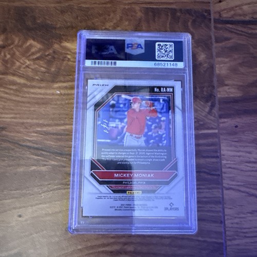2021 Panini Prizm Mickey Moniak Gold Vinyl 1/1 PSA 9 Auto Autograph Signature RC - Picture 2 of 2