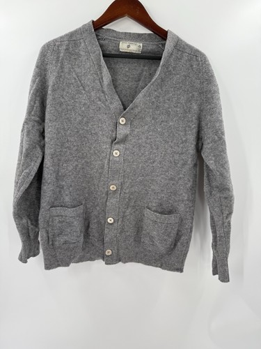 Vintage James Pringle Holm Woolen Mills Inverness Gray wPockets SIZE 40 Cardigan - Picture 3 of 13