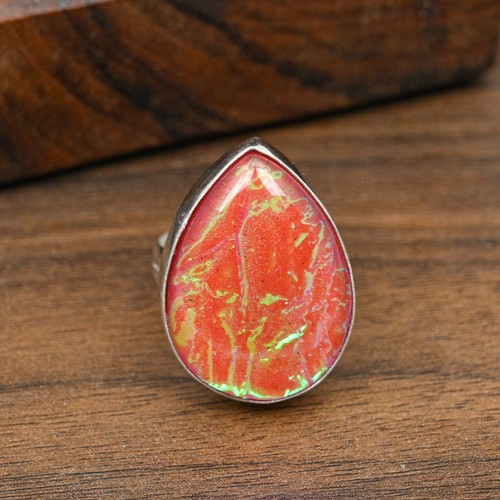 Wonderful Pink Triplet Opal Gemstone Handmade 925 Sterling Silver Ring Jewelry - Picture 2 of 4
