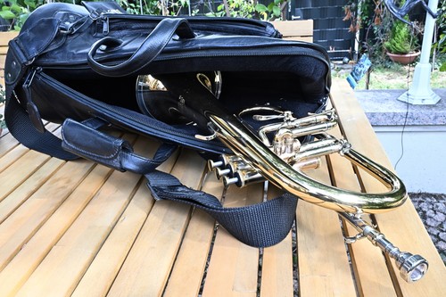 Bb Flügelhorn KROMAT 19062 G, Monelventile, Ausgleichszug am 3. Vent., Goldmess - Bild 9 von 9