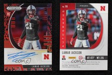 2020 Panini Prizm Draft Picks Red & Black Snakeskin Lamar Jackson Rookie Auto RC