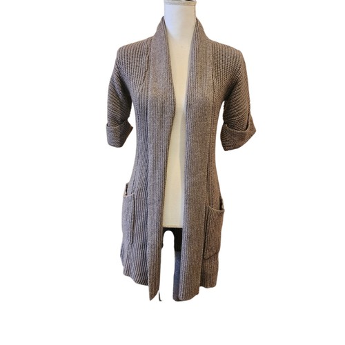 Twelfth Street by Cynthia Vincent Gray Cashmere Blend Cardigan Sweater Sz P - Picture 2 of 10