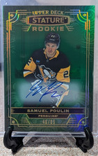 2022-23 SAMUEL POULIN Upper Deck Stature Hockey Auto Rookie Green /65