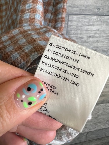 Conjunto corto chaleco a cuadros guinga azul talla UK 10 Free People Co Ord para mujer - Imagen 11 de 16