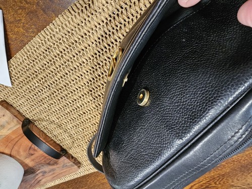 CHRISTIAN DIOR Vintage Black Leather Shoulder Bag with Auth Certificate - Picture 8 of 24
