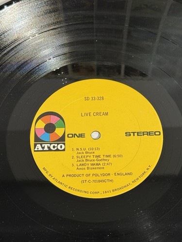 Live Cream LP original vinyl 1970 eric clapton SD 33-328 ATCO Records In Shrink - Picture 5 of 8