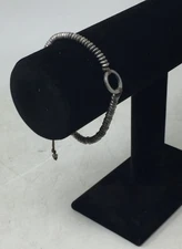 Women's Adjustable Bracelet/Anklet with Silver Tone Beads