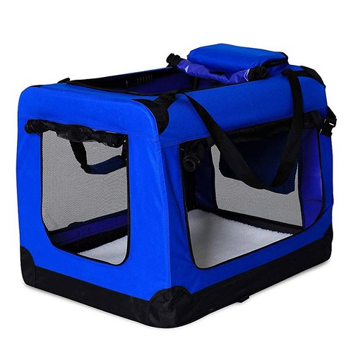 B-Ware: lionto Hundetransportbox Hundetasche Hundebox faltbar XL Blau - Bild 1 von 8