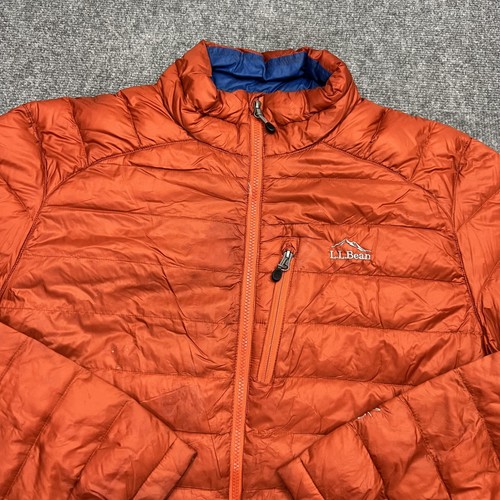 LL Bean Ultralight 850 Down Jacket Mens 2XL Tall Orange DownTek Packable Puffer - Picture 1 of 13