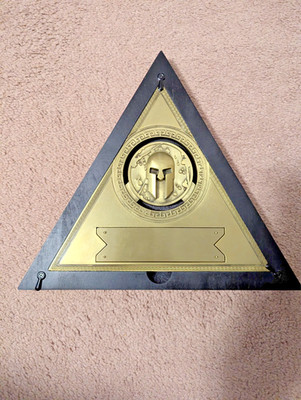 Spartan Race 1st Place Award Gold Delta Plaque - Blank Nameplate - New