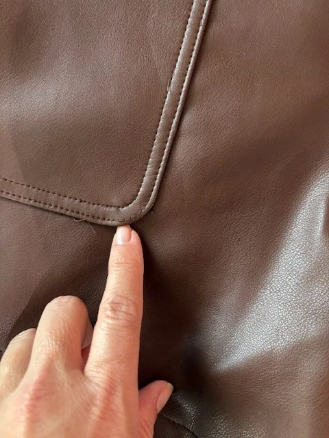 Pantalones Cortos Colección Bagatelle Para Mujer Talla S Marrón Imitación Cuero Cintura Papel Foto 2 de 4