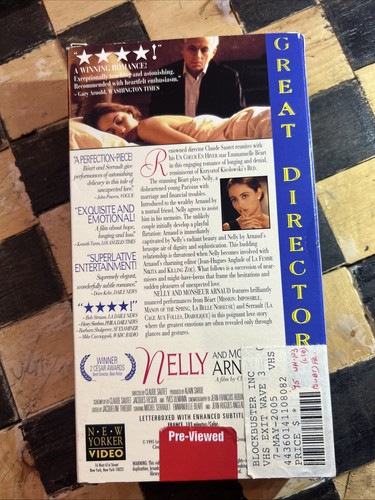 Nelly and Monsieur Arnaud (VHS Tape NTSC Letterboxed) 1995 Claude Sautet - Picture 2 of 4