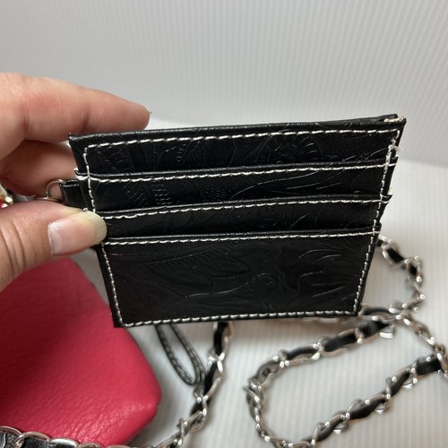 Fuchsia Western Longhorn Studded Women Crossbody Purse w/ Card Holder Wallet - Imagen 6 de 20