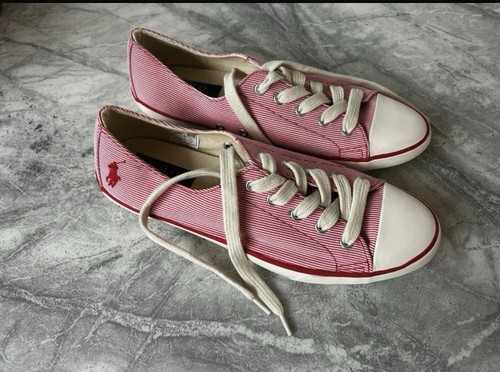 Polo Ralph Lauren Damen Sneaker Größe 6 Weiß Rot Schuhe