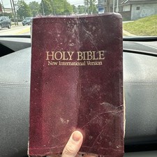 Zondervan NIV Bible Imitation Leathersoft Burgundy Red Letter  1986 W/tabs
