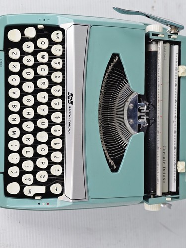 Smith Corona Corsair Deluxe Typewriter Aqua Turquoise Blue With Case, Excellent - 第 10/17 張圖片