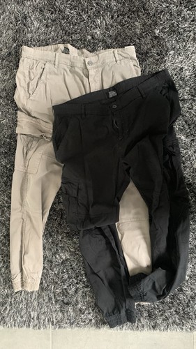 2x Urban Classics Hose Cargo Herren XL schwarz + grau Gr. 38 NEU *2 STK*