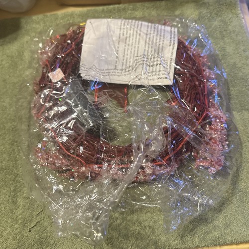 Majestic Red and Pink Holiday Fiber-optic Lighted Cordless 12" Wreath New In Box - Picture 2 of 2