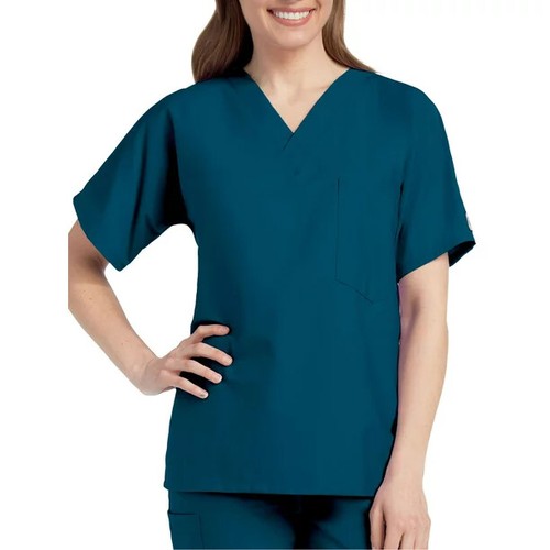 Blusa Médica ScrubZone by Landau Unisex Cuello en V, Estilo 71221, Caribe, 4XL - Imagen 3 de 5