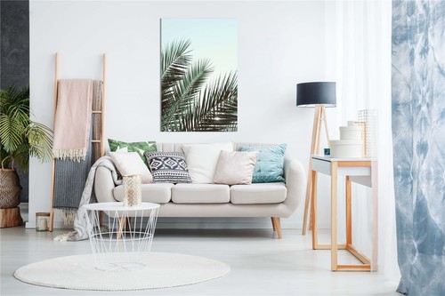 Palm Leaves & the Sky Framed Canvas Print Wall Art Home Decor - Picture 3 of 6