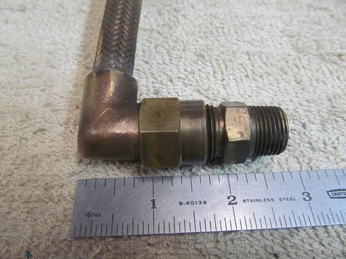 (3) NOS BRAIDED COPPER PRESSURE HOSES, 18", 12" & 10" LONG. - Picture 5 of 6