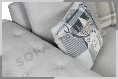 EXTRA LARGE Chesterfield VERONA Corner Sofa Fabric Scatter Back Grey Cream Mocha - Picture 6 of 9