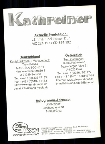 Kathreiner Autogrammkarte Original Signiert + M 7009 - Picture 2 of 2