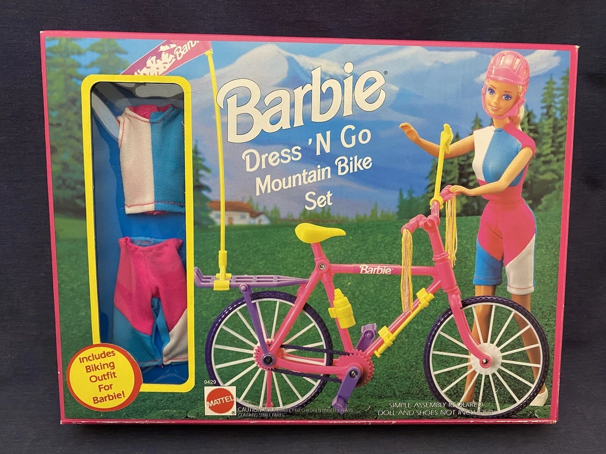 1993 Barbie Dress N Go Mountain Bike Set Biking Outfit 9429 NIB