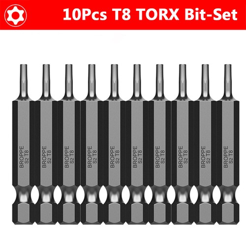 10pcs 50mm Assorted Screwdriver Bit Set Hex Phillips Torx Slotted 1/4" Hex Shank - Picture 25 of 32